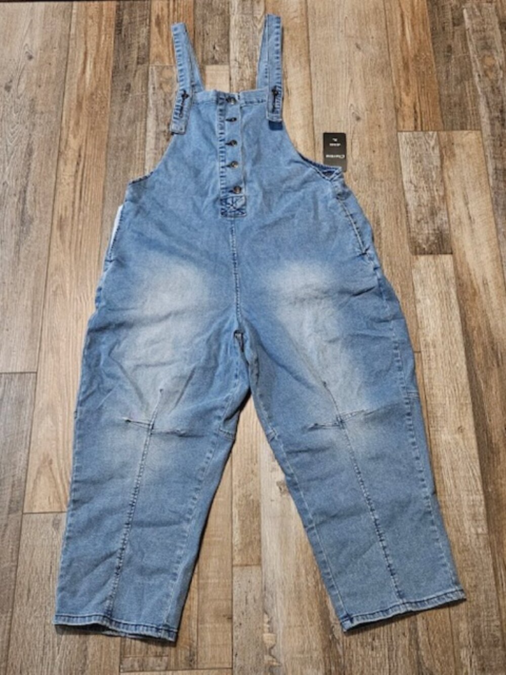 Chartou Women's Casual Loose Fit Jean Overalls Crop Harem XL NWT